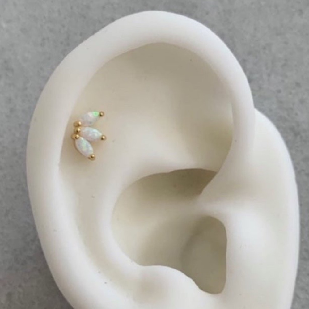 New Drop! Gold Opal Crystal Iridescent Leaf Crown Cartilage Earring
Brand New - Picture 1 of 4